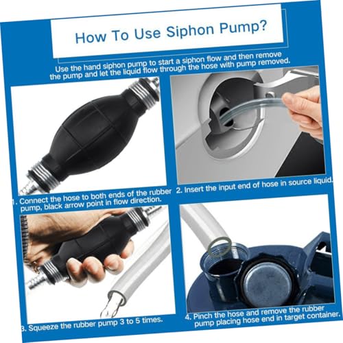 Manual Siphon Pump Water Suction Hose Kit, Car Guide Oil Tube with Flexible Suction Pipe for Water Transfer and Fuel Extraction, Multi-use Handheld Fluid Transfer Tool