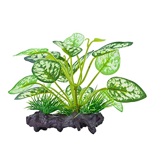 Reptile Artificial Plants, Terrarium Plants Decorations Supplies, Amphibian Habitat Hideout Tank Accessories, Rainforest Ground Plant