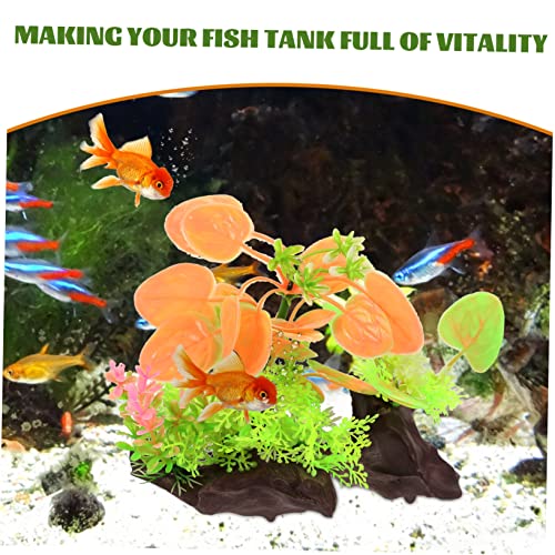 POPETPOP Desktop Aquarium Grass Decorative Plant Artificial Fish Tank Accessory for Aquarium Decor for Fish and Creative Design - color: Multicolor