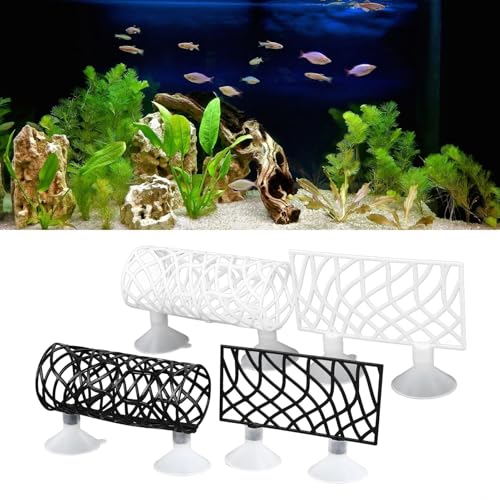 Betta Fish Toys, Betta Fish Tank Accessories Decorations, Betta Tunnel Swim Tube Soft Edged Betta Hammock Bed Shrimp Guppies Hideout Betta Shelter Toys with Suction Cup(White)