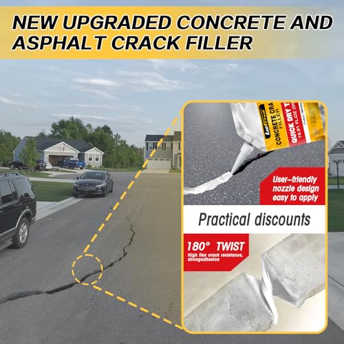 Concrete Crack Filler, Cement Crack Filler, Fast-Drying Crack Filler, Self-Leveling Caulking Sealan Effectively Repairs Cracks in Driveways, Sidewalks, Patios, and Window Sills (2 Pack - 2.2LB) - style: 2 Pack - 2.2LB