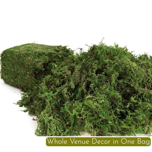 BYHER 16OZ Bulk Artificial Moss for Plants Indoor - Realistic Green Moss for Crafts, Fairy Garden Decor, Potted Plants, Olive Trees Artificial Indoor, Wedding Centerpieces, Fresh Green Faux Grass