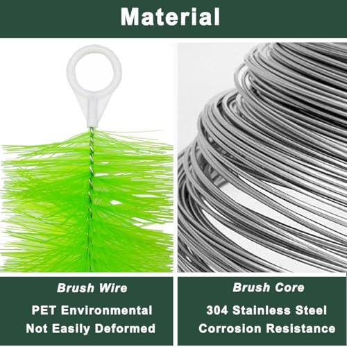 50 Packs Filter Brushes Aquarium Brushes Set for Koi Pond Water Garden Outdoor Pond Skimmers Brush Filter Cleaning Brush 12 Inch by 4.7 Inch (Green) - size: 12 in L