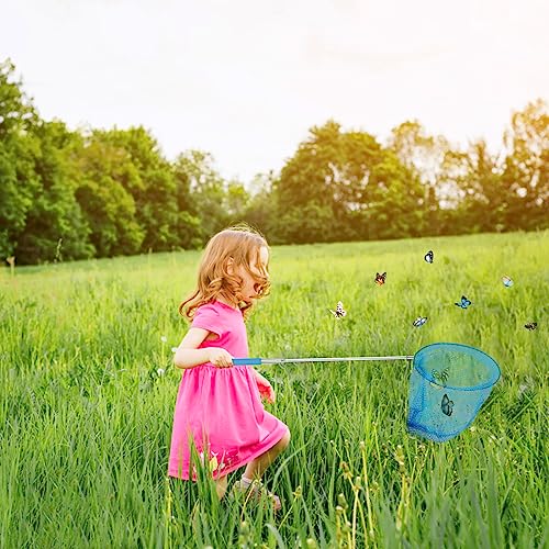 TSYAN Kids Telescopic Butterfly Fishing Nets for Kids Catching Insect Net Outdoor Tools for Catching Bugs Fish Insect Ladybird, Extendable 34 Inches and Anti Slip Grip (3Pcak) - color: 3 Pack