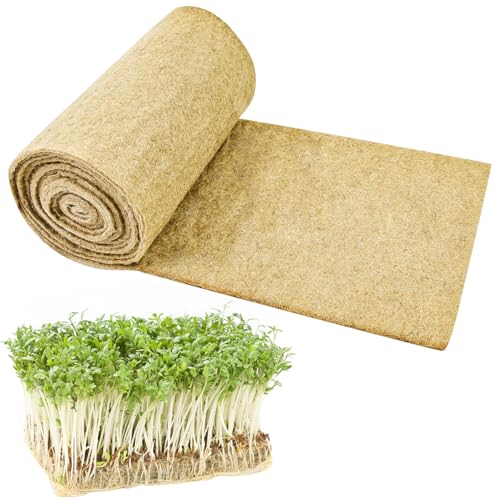 1 Roll 10" X 157" Microgreen Grow Mat Natural Fiber Grow Mats Microgreens Grow Kit Hydroponic Pads Indoor Organic Production for Microgreen Starter Tray Wheatgrass Sprouts - size: 1 Roll 10" X 157"