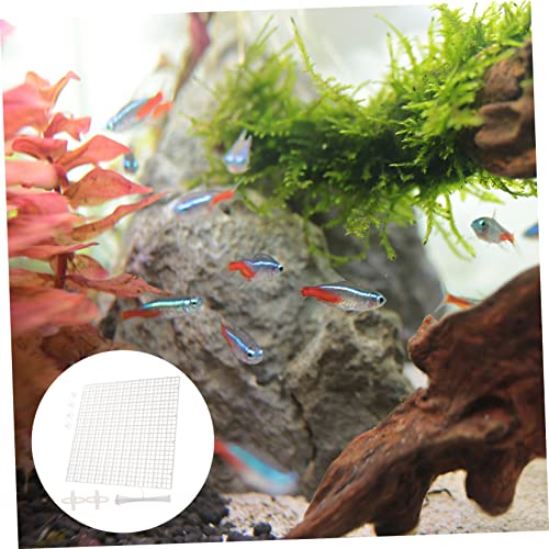 1set Aquarium Isolation Panel Fish Tank Divider Grid Clips and Cable Ties for Fish Separation and Breeding