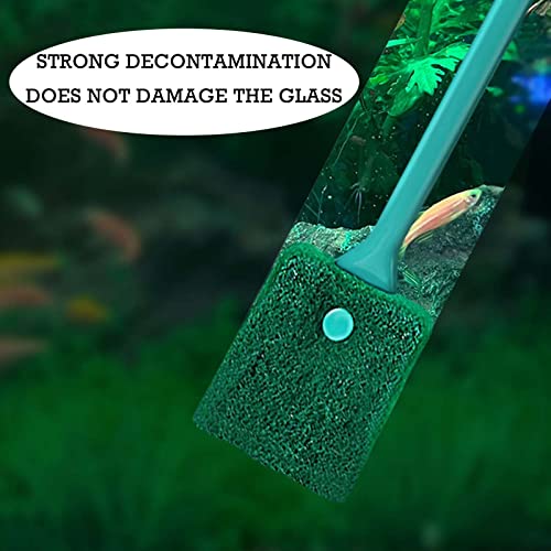 Aquarium Cleaning Brush - 2 PCS Fish Tank Cleaning Brush Double-Sided Sponge Brush Long Handle Fish Tank Scrubber for Aquariums and Home
