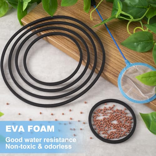 PAGOW 10pcs Fish Feeding Rings Set, Floating Aquarium Plant Corral, Round Fish Feeder Rings for Fish Tank, Floating Plant Ring, Fish Tank Aquarium Accessories for Betta (Black) - color: Black(round)