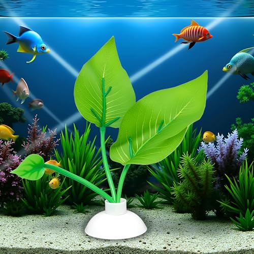2Pcs Fishtank Decorations for Betta Resting Bed Leaf Hammock Spawning Pad, Botanical Green Plastic & Resin Modern Ornaments for Betta Fish Aquarium Decor