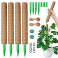 4 Pack 20 Inch Moss Poles, Stackable Moss Pole Monstera Plant Support, 66 Inch Tall Plant Stakes for Climbing Plants Indoor, Coir Plant Support Stick Stand for Potted Plants, Pothos, Philodendron
