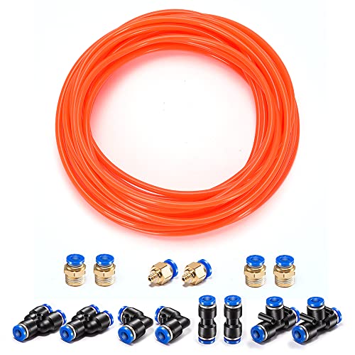 Pneumatic Tubing Orange PU Air hose Pipe Tube Kit 5/32 inch or 4mm OD 2.5mm ID 39.4ft/12 Meter for Air Line or Fluid Transfer - color: Orange, size: 4mm OD / 2.5mm ID × 12m