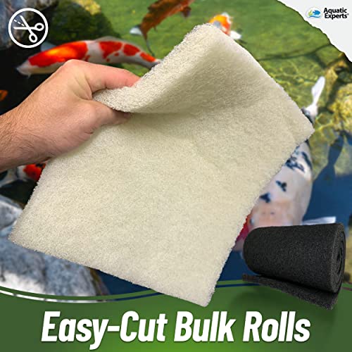 Aquatic Experts Koi Pond Filter Pad Bundle with Bio Balls – White Fine 12" x 72" + Black Coarse 12" x 72" Pads & 300 Count Bio Balls, Reusable Pond Filter Media - size: Pond Bundle – Pads + Bio Balls