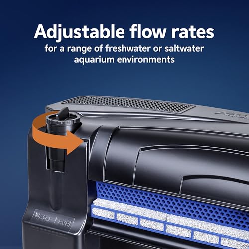 Aqueon SmartClean Power Filter with EcoRenew Filter Cartridge, Quick and Easy Water Changes, Quiet Operation, Adjustable Flow, for 50-90 Gallon Freshwater and Saltwater Aquariums, Large - size: 50-90 Gallons