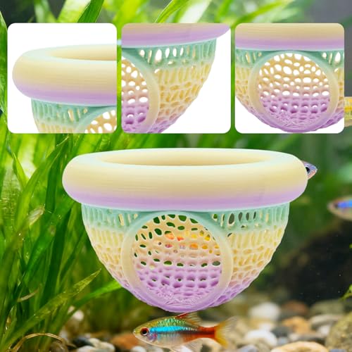 Betta Fish Tank Accessories, 2 Pack Plastic Floating Hide, Betta Hammock, Fish Hideout for Aquarium, Safe Resting Spot, Shrimp Hides for Aquarium