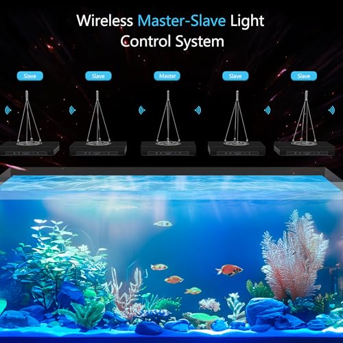 Aquarium Light - 95 Watt Sunrise Sunset Moonlight, Group Control Program Coral Reef Light Dimmable Full Spectrum for Marine Tanks,Saltwater Tank Light with Timer (G5 Suspension Version) - size: Suspension version