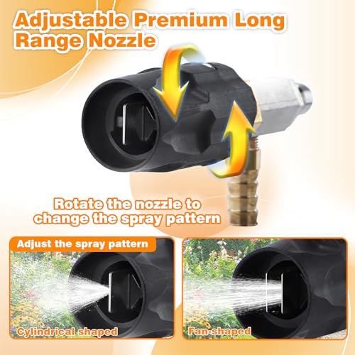 JOEJET Downstream Injector for Pressure Washer, Adjustable Chemical Injector Kit, Variable Power Washer Long Range Nozzle External Injection, 45 FT Siphon Hose, 2-2.5 GPM - size: 45 FT, style: 2-2.5 Gallons