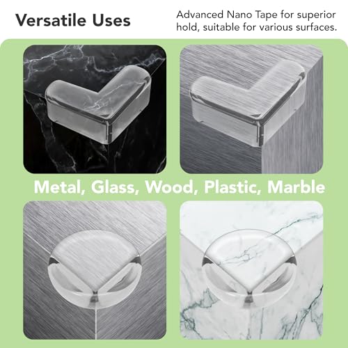 20 Pack Corner Guards Corner Protectors for Baby, Clear Furniture Corner & Edge Safety Bumpers for Table Edges & Sharp Corners - Baby Proofing Moonybaby (L- Shaped & Round Shape) - size: 20pcs L&R Shape(L*10+R*10)