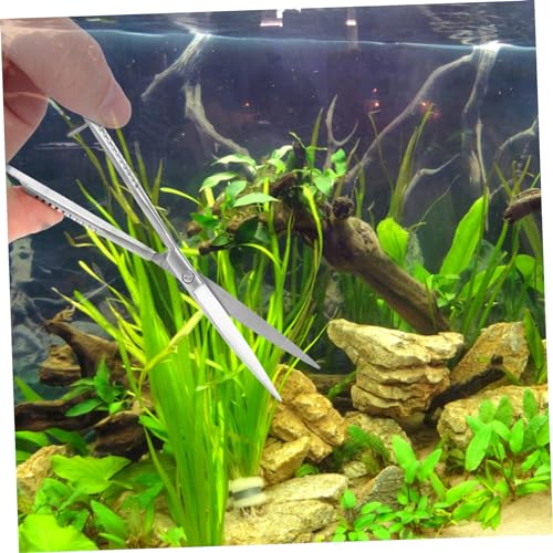 BESPORTBLE Professional Stainless Steel Aquarium Scissors Durable Spring Design for Easy Trimming of Water Plants Portable Fish Tank Tool for Precise Maintenance