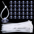 60 Pcs Aquarium Suction Cups with 60 Pcs Adjustable Zip Ties Set, Small Suction Cups for Aquarium Plant Holder Fish Tank Plants Kitchen Christmas Hanging Organization