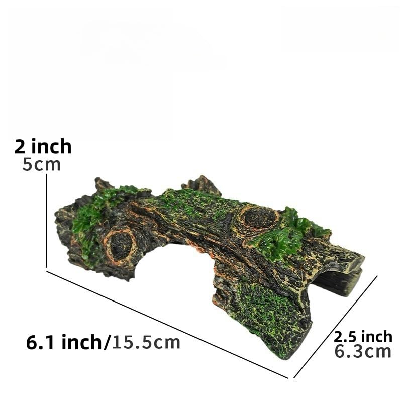 Aquarium Decorations Resin Hollow Tree Trunk Ornament, Fish Hideout for Aquarium, Bettas House Cave Wood House Decor for Fish Tank