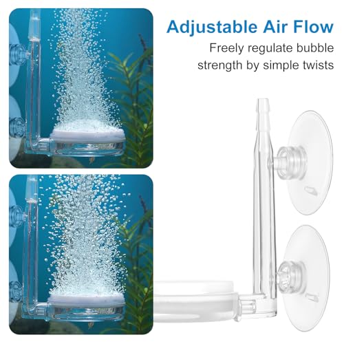 Aquarium Air Stone Disc, CO2 Diffuser for Aquarium Plants Fish Tank Nano Bubble Stone Kit Ultra-high Dissolved Bubbler Airstone with Accessories for Fish Tank and Small Bucket