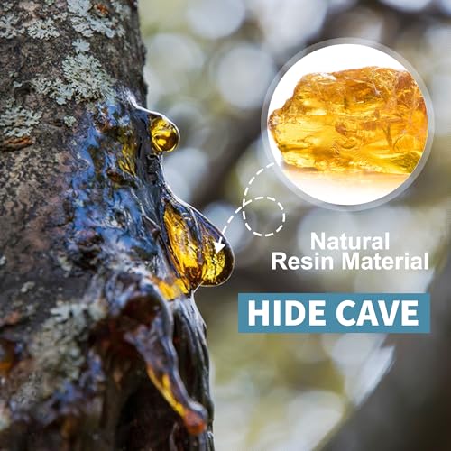 Hide Cave Aquarium Decorations - Premium Resin Hideout for Reptiles & Amphibians, Fish Hiding Spot with Realistic Moss Rock Look,Aquarium Terrarium Decor