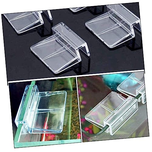 Happyyami 8pcs Acrylic Aquarium Lid Support Racks for Tanks Fish Tank Cover Clips to Prevent Fish Jumping and Safe Design for Optimal Temperature Control