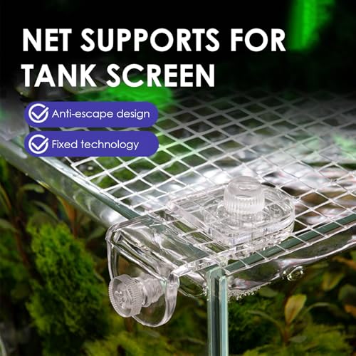 Aquarium Lids Clips - 2pcs Acrylic Glass Cover Clamps, Fish Tank Top Holder, Secure Rimless Canopy Support, Rimless Glass Canopy Clips Holder | Transparent Lid Fasteners for Aquarium Tank Hood Covers
