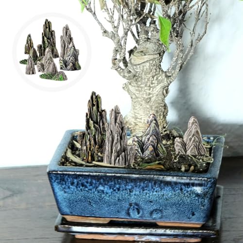 Kisangel 8Pcs Mini Resin Rockery Ornaments 1.49X0.62X0.62 Inch Aquarium Decor Fish Tank Miniature Landscape Accessories for Terrarium Bonsai Garden Micro Landscape