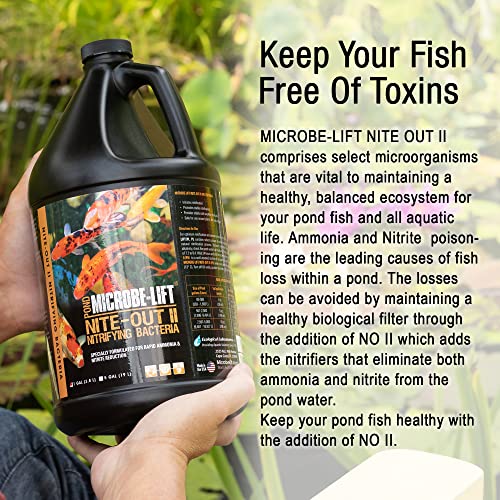 MICROBE-LIFT Nite-Out II Water Cleaner for Outdoor Ponds and Water Gardens, Rapid Ammonia and Nitrite Reduction (16 Ounces) - size: 16 Ounces