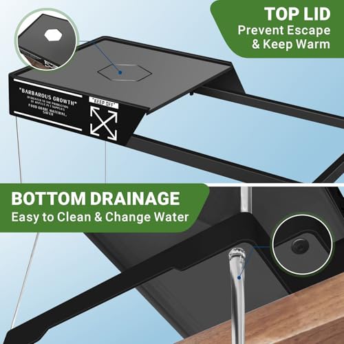 GOZILLA Aquatic Turtle Tank Kit+Lamp+Filter, Upgrade PC Turtle Tank Starter Kit with Adjustable Lamp & Filter,Reptile Habitat with Lid,Hanging Platform for Small Reptiles.(19.68×9.52×9.44''/Black Kit) - color: Large-Black-KIT