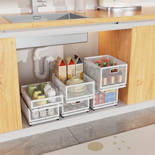 Pull Out Cabinet Organizer, Slide Out Drawers Fixed with Adhesive Nano Film, Pantry Shelves Sliding Drawer Storage Organization for Kitchen (Double Layer 11.8 * 9.4 * 10inch/30 * 24 * 25.5cm) - size: 11.8*9.4*10inch/30*24*25.5cm