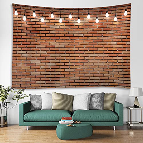 WODEJIA Red Brick Wall Print Fabric Tapestry Decorative Wall Art Tablecloth Bedspread Picnic Blanket Beach Throw Blanket Multifunctional for Bedroom Hall Dormitory Living Room Hanging 79 x 59 inches - color: Red Brick Wall, size: 79"L x 59"W