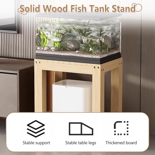 Thickened Solid Pine Wood Aquarium Stand, Multi - Functional Storage Rack with Anti - Slip & Quiet Design, Ideal for Home/Office/Pet Shop(40x40cm/15.7x15.7in) - size: 40x40cm/15.7x15.7in
