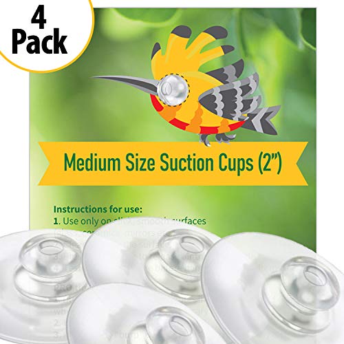 Nature Anywhere Replacement Suction Cups (4-Pack) - 2 Inch Diameter Heavy Duty Suction Cup for Window Bird Feeders, Awesome for Shower, Kitchen Sink Caddy