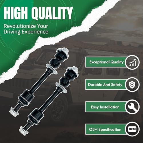 2PCS Front Stabilizer Sway Bar End Links Compatible With Fit for Ford 2005 2006 2007 2008 F-150 [4WD/AWD] / LOBO [4WD], for Lincoln 2006-2008 Mark LT [4WD/AWD] ‎‎K80338 - size: K80338 X2