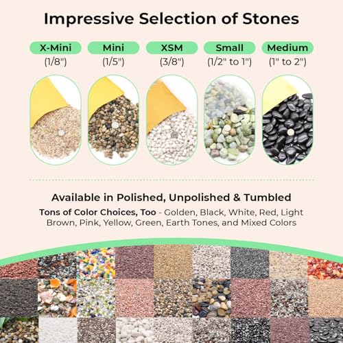 Black Rocks for Plants. Polished Decorative Pebbles. 1/5 Inch 2 lbs. for Garden, Landscaping, Vase fillers, Succulents, pots (Mini, Black, 2) - color: BLACK -POLISHED, size: Mini (0.2 Inch)
