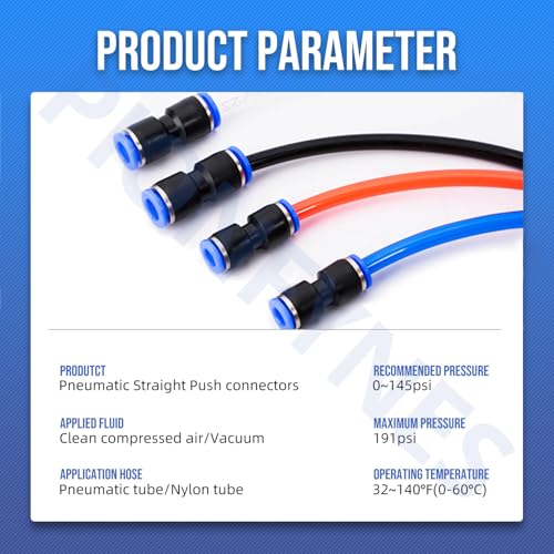 20PCS Straight Push Connectors Quick Release Plastic Push to Connect Fittings 5/16" inch Quick Connect Air Hose Fittings (5/16'', Blue) - size: 5/16'' 20PCS