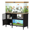 YOXIER 55-75 Gallon Fish Tank Stand,Aquarium Stand with Power Outlets and Cabinet,Heavy Duty Wood Aquarium Stand with Cabinet for Fish Tank Accessories Storage US Fast Arrive
