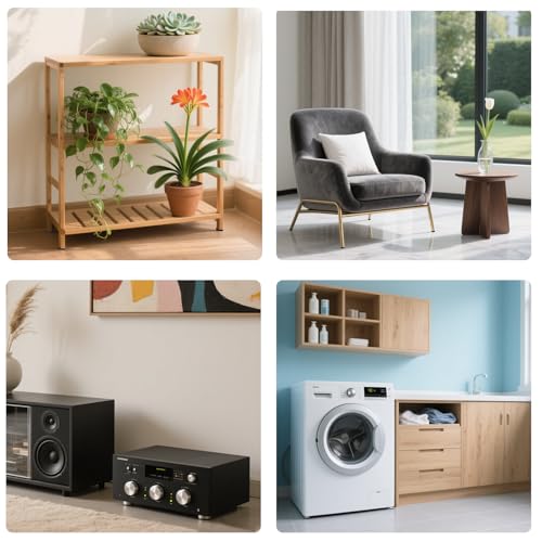 4 Pieces Adhesive Foam Padding 1/4 in Thick X 4 in X 4 in, Anti Vibration Pads, Closed Cell Foam Pads for Anti-Slip, Shock Absorption - size: 4in X 4in X 1/4in, style: With adhesive,Foam