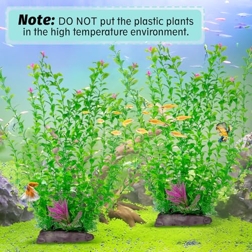 Hamiledyi Aquarium Plastic Plants Aquarium Decor Artificial Fish Tank Plants,Tall Fish Tank Decorations, Extra Large Aquarium Plant 20.4-inch Tall,2PCS - color: C*2 Pcs, size: 20.4 in