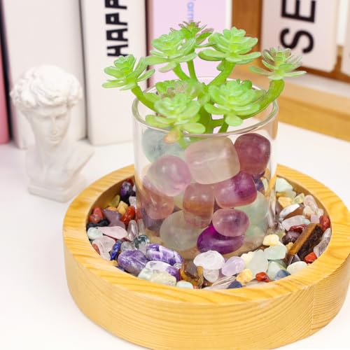 DUQGUHO Fluorite Crystals Healing Crystal Stones Set Natural Crystals Bulk Irregular Stones 0.45 lbs - color: Fluorite