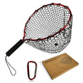 BasicGear Ultra-Light Aluminum Landing Net – Soft Mesh, Lightweight Frame, EVA Floating Non-Slip Grip, Anti-Loss Rope & Carabiner Clip, for Flying Fishing and Kayak Fishing