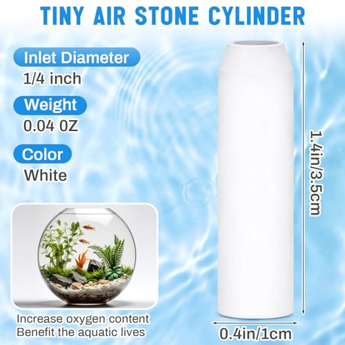 Havawish 20 Pcs Aquarium Artificial Air Stones Bulk 1.4" L x 0.4" D Bubble Release Tool Compatible with BiOrb and Biube Fish Tanks Filter Replacement Kit Accessories