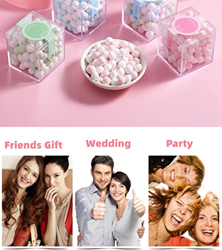 Acrylic Box Small Clear Box with Lid Jewelry Storage Boxes Acrylic Square Cube for Candy - size: 1.8 x 1.8 x 1.8 Inch
