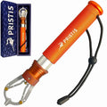 Pristis Metal Fishing Grabber, Locking Fish Lip Gripper with Lightweight Aviation Aluminum Handle, Heavy Duty Stainless Steel Grab Grip Tool Tackle, Rotating Hook Remover Holder Freshwater Saltwater