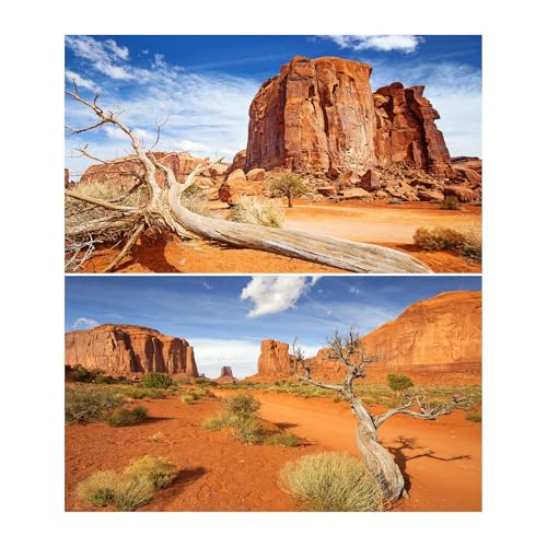 2 Packs Desert Reptile Tank Background Orange Deserts Sandstone Aquarium Background Rock Formation Mountains Gobi Reptile Enclosure Backgrounds Dead Trees Barren Thorns Fish Tank Backgrounds 24x12in - color: Red_Brown, size: 24(W)x12(H)inches/ 60(W)*30cm(