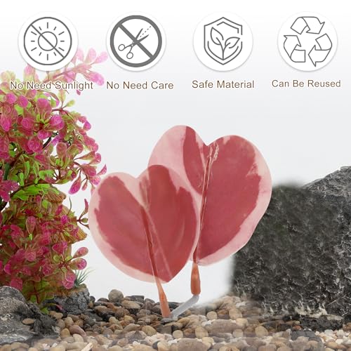 Betta Fish Bed, Betta Leaf Bed, Plastic Betta Heart-Shaped Hammock, Betta Hammock Pad with Suction Cup, Betta Fish Resting Place Betta Fish Supplies Aquarium Decor, Pink - color: Pink