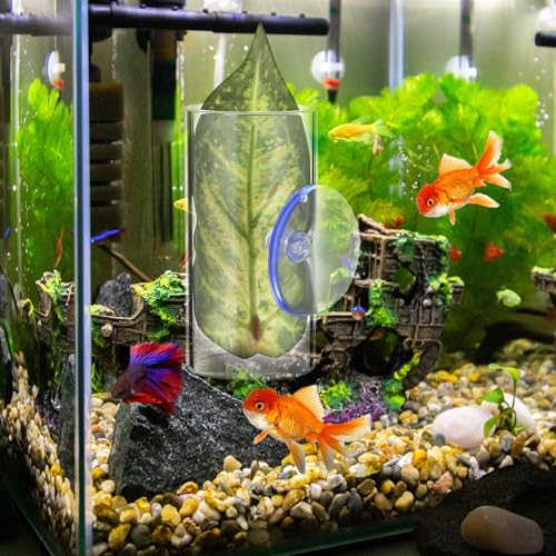 Veemoon 2 Pcs Acrylic Betta Fish Tube Tunnel with Suction Cups Transparent Betta Hideout and Resting Leaf Aquarium Decoration 3.14 X 1.57 Inch Fish Tank Accessory for Home and Office