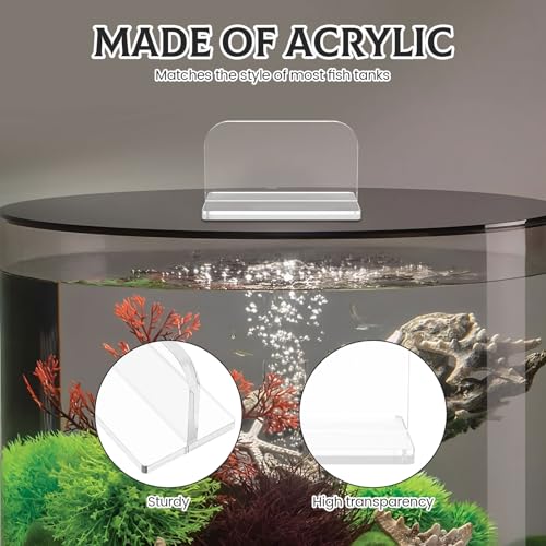 4 Pcs Transparent Aquarium Lid Handles with Adhesive, Acrylic Fish Tank Cover Handles, Transparent Fish Tank Lid Handle, Adhesive Tank Lid Replacement, Easy to Install for Aquarium Fish Tank Lid